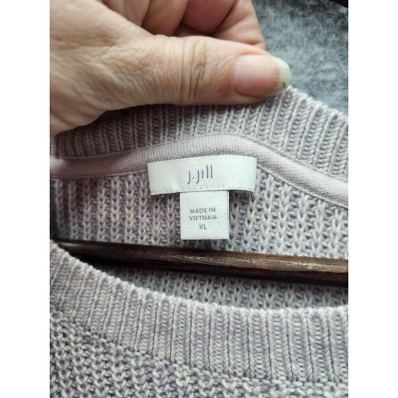 J. Jill Womens XL Cable Knit Sweater Purple 77% Cotton 23% Acrylic - Picture 2 of 4
